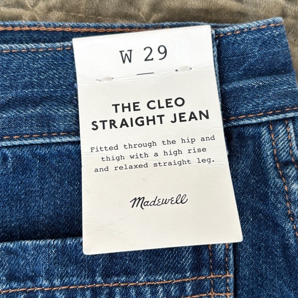 Madewell The Cleo Straight leg Jeans Plumville Dark Wash cotton highrise size 29 - Picture 6 of 13